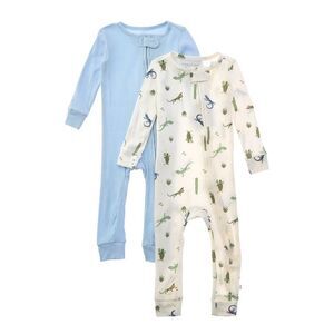 Poppy & Clay 2Pk Harmony Rib Blanket Sleeper, Blue